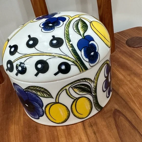 ARABIA Finland Paratiisi Jar with Lid Bowl Candy Sugar Bowl - Picture 7 of 7